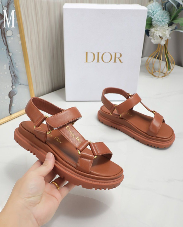 Dior D Wave Series T Strap Velcro Platform Sandals