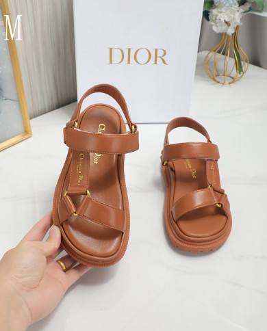 Dior D Wave Series T Strap Velcro Platform Sandals