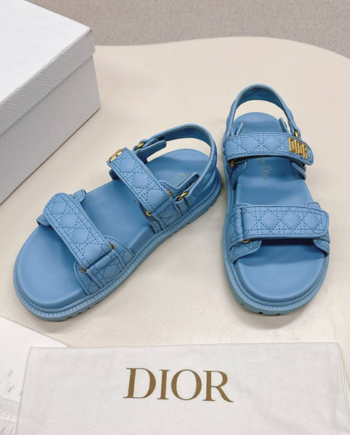 Dior Quilted Velcro Platform Sandals