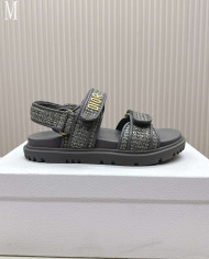 Dior Woven Texture Velcro Platform Sandals