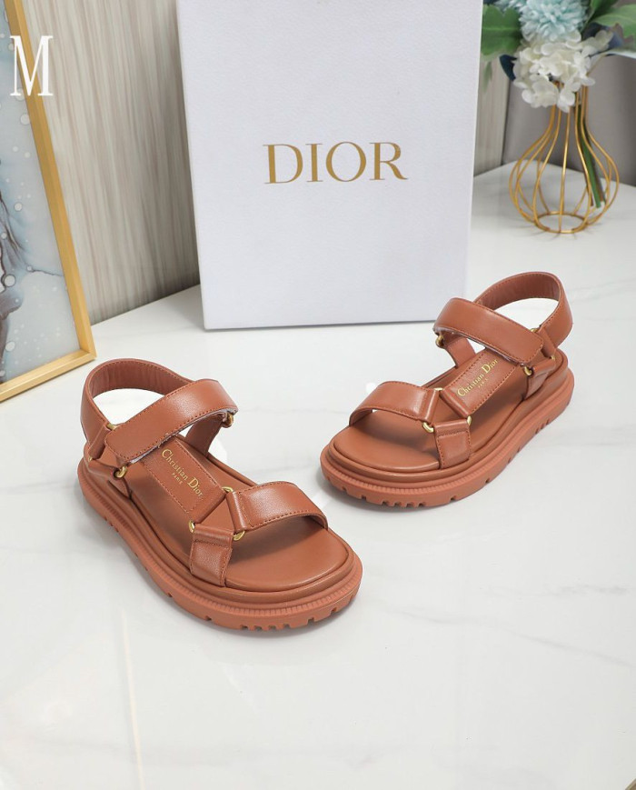 Dior D Wave Series T Strap Velcro Platform Sandals