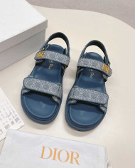 Dior Plaid Woven Velcro Platform Sandals