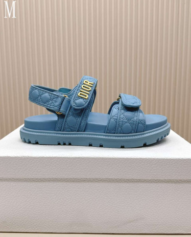 Dior Quilted Velcro Platform Sandals