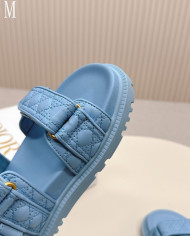 Dior Quilted Velcro Platform Sandals