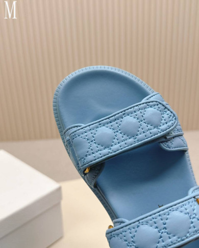 Dior Quilted Velcro Platform Sandals