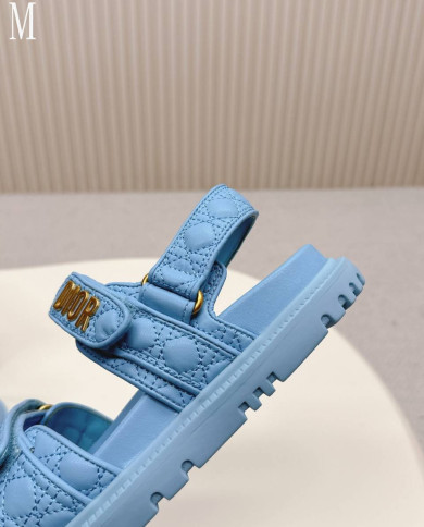 Dior Quilted Velcro Platform Sandals