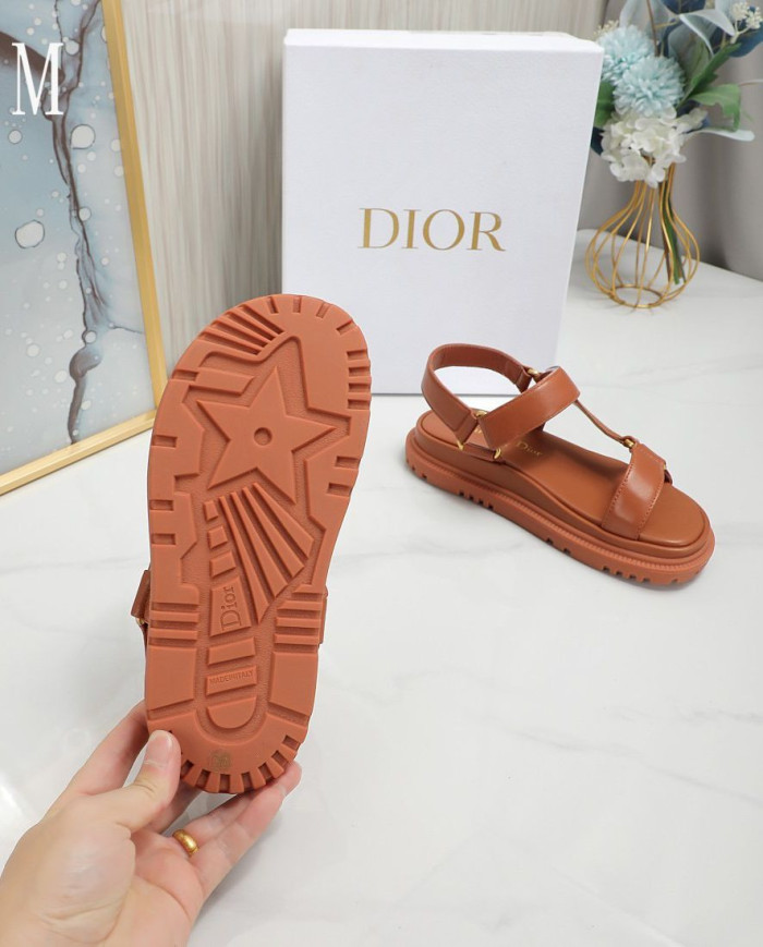 Dior D Wave Series T Strap Velcro Platform Sandals