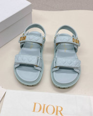 Dior Quilted Velcro Platform Sandals