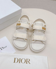 Dior Woven Texture Velcro Platform Sandals