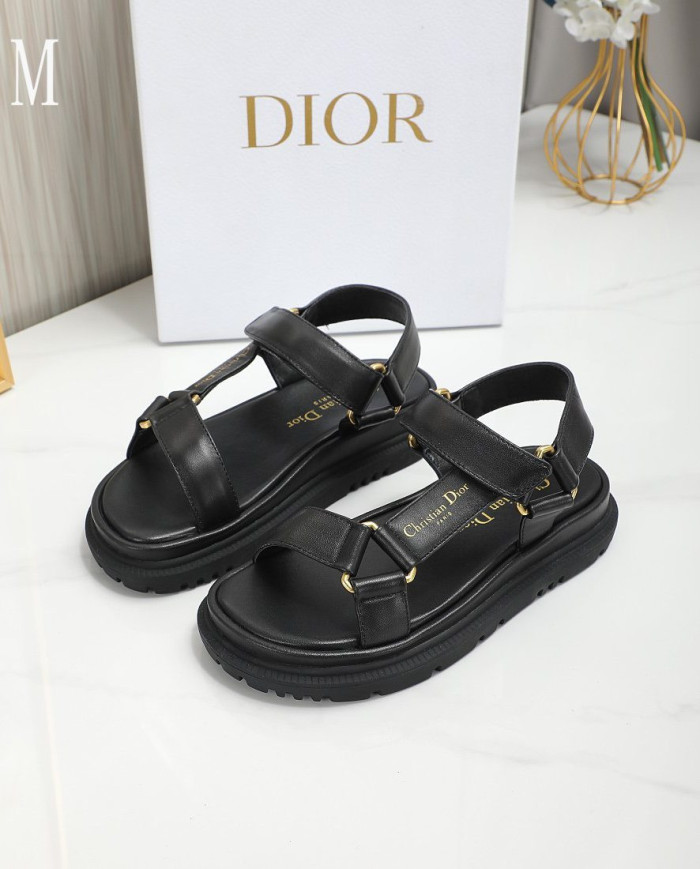 Dior D Wave Series T Strap Velcro Platform Sandals