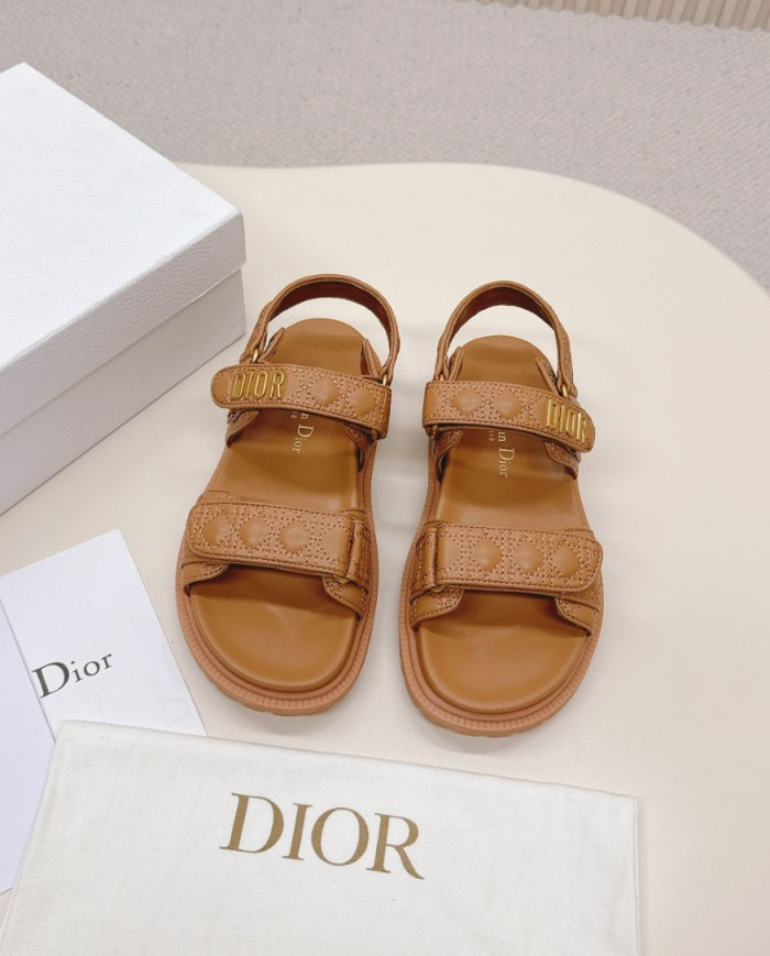 Dior Quilted Velcro Platform Sandals
