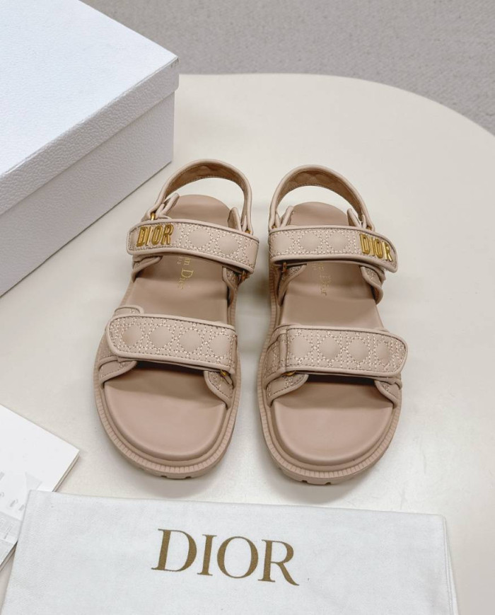 Dior Quilted Velcro Platform Sandals