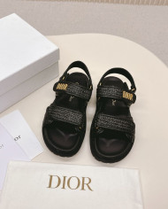 Dior Woven Texture Velcro Platform Sandals