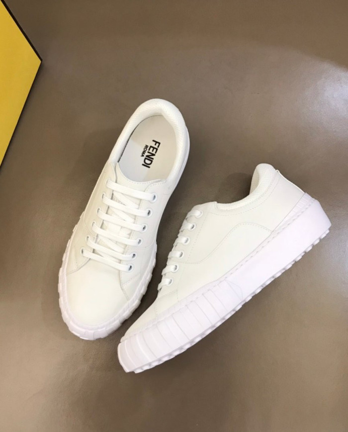Fendi Stylish Platform Lace Up Casual Skate Shoes