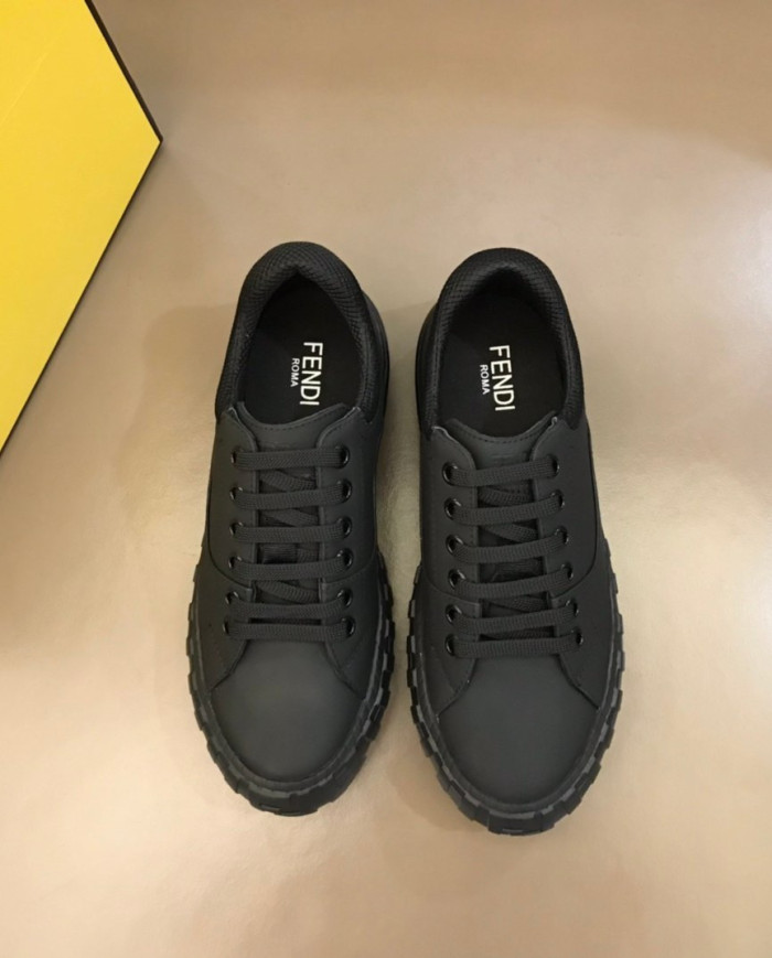 Fendi Stylish Platform Lace Up Casual Skate Shoes