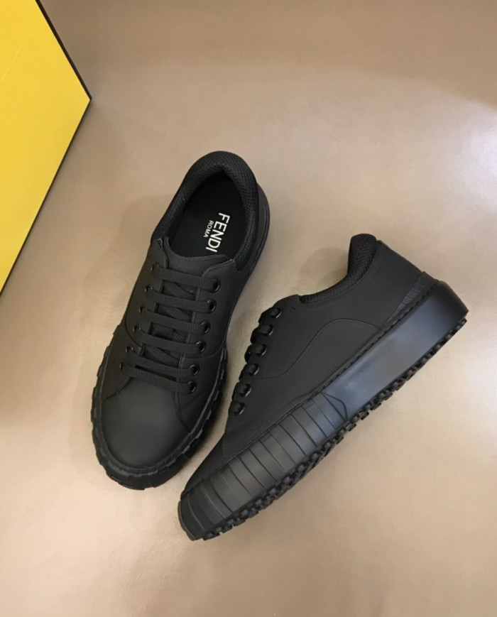 Fendi Stylish Platform Lace Up Casual Skate Shoes