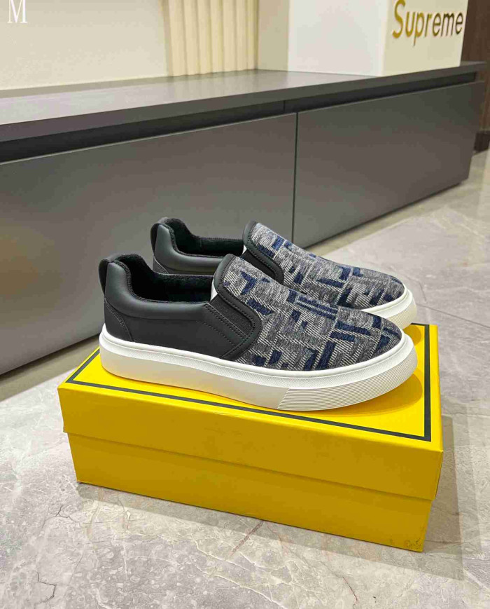 Fendi FF Logo Print Casual Loafers