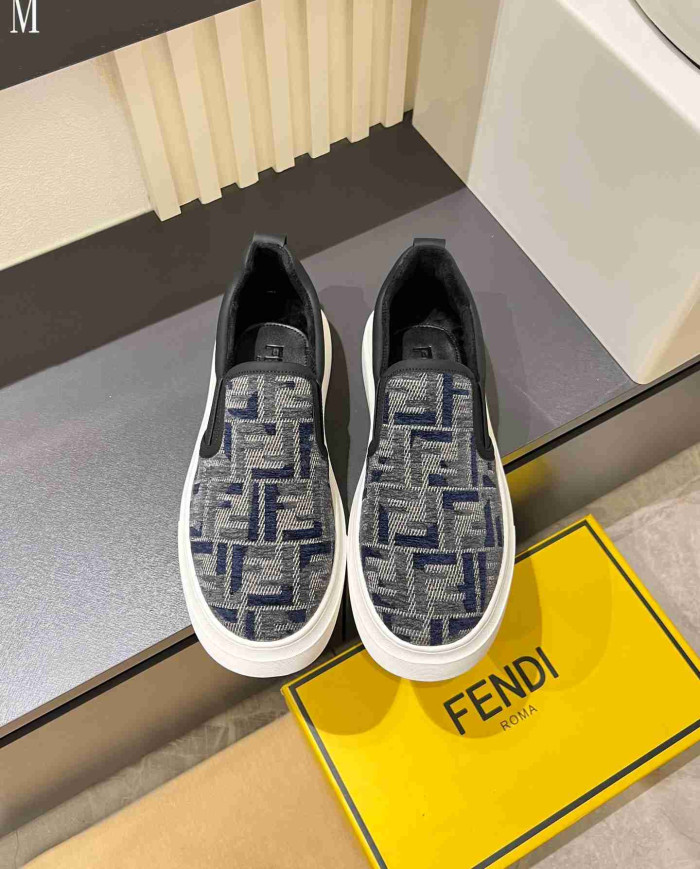 Fendi FF Logo Print Casual Loafers