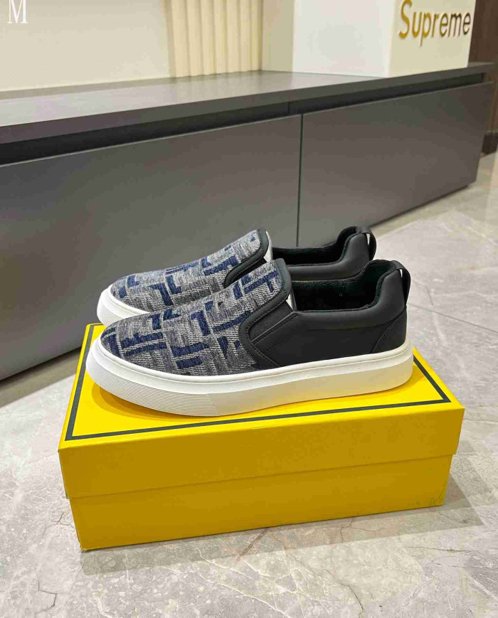 Fendi FF Logo Print Casual Loafers