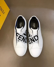 Fendi FENDI Logo Print White Casual Skate Shoes