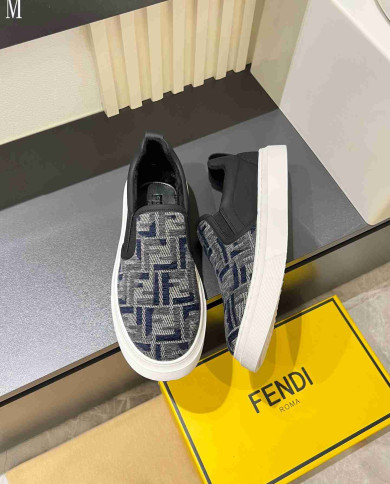 Fendi FF Logo Print Casual Loafers