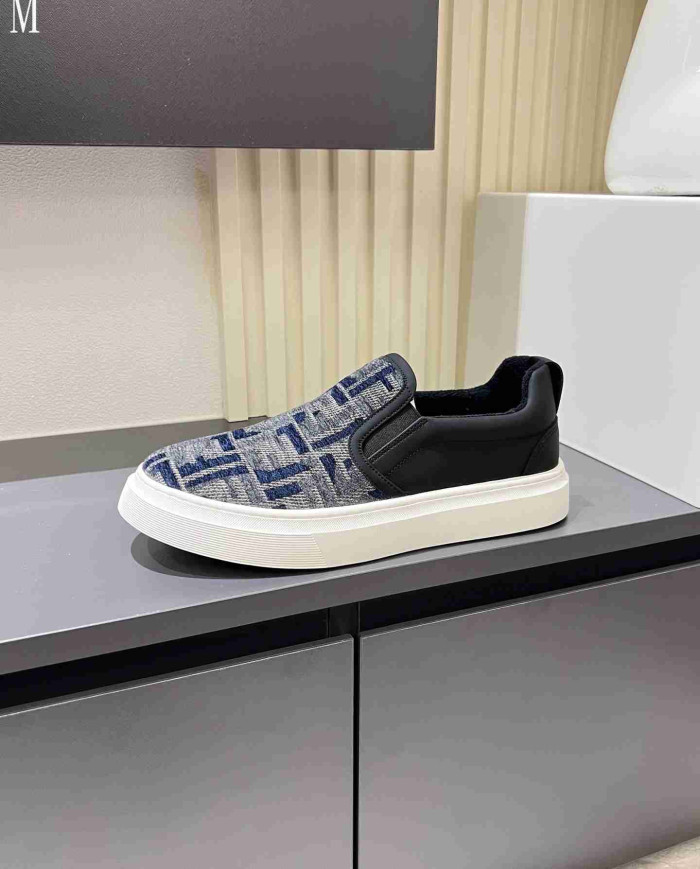 Fendi FF Logo Print Casual Loafers