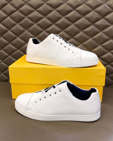 Fendi FENDI Logo Print White Casual Skate Shoes