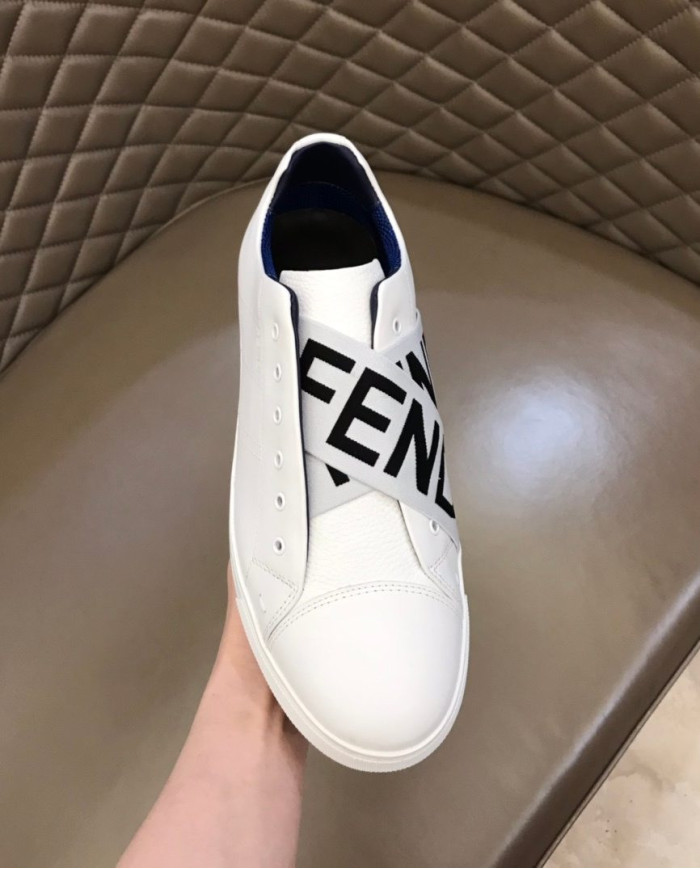 Fendi FENDI Logo Print White Casual Skate Shoes