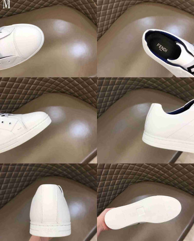 Fendi FENDI Logo Print White Casual Skate Shoes