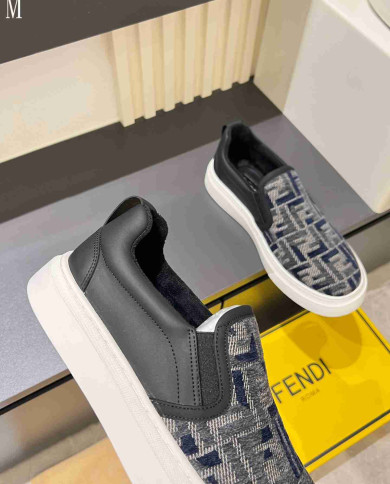 Fendi FF Logo Print Casual Loafers