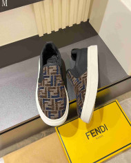 Fendi FF Logo Print Casual Loafers