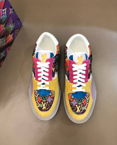 Louis Vuitton Ollie Multicolor Print Low Top Casual Shoes