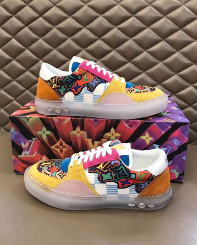 Louis Vuitton Ollie Multicolor Print Low Top Casual Shoes