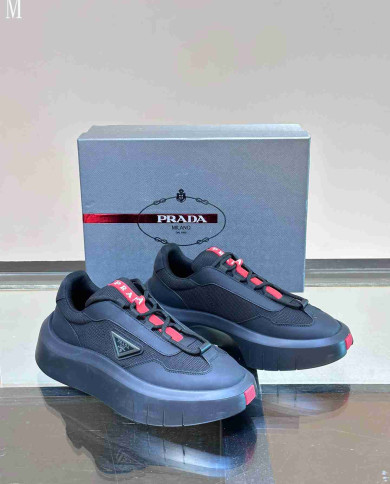 Prada Triangle Logo Low Top Casual Sport Shoes