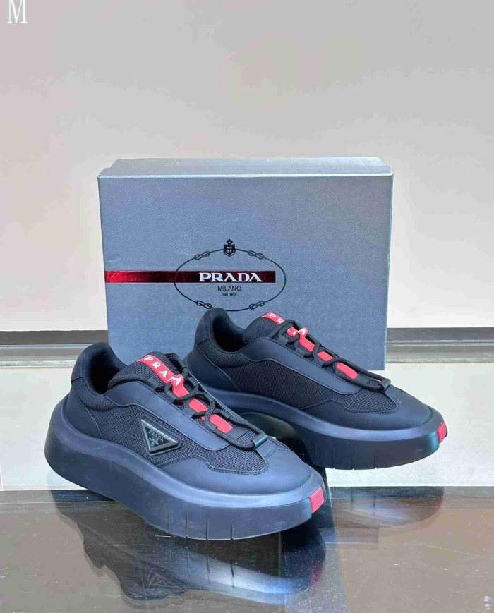 Prada Triangle Logo Low Top Casual Sport Shoes