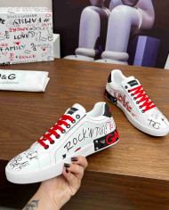 Dolce & Gabbana Graffiti Print Casual Sneakers