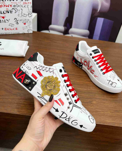 Dolce & Gabbana Graffiti Print Casual Sneakers