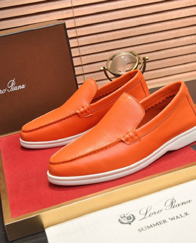 Lora Piana Couple style business loafers cowhide